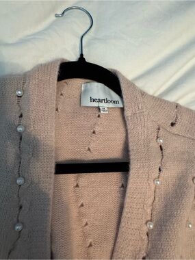 Heartloom Blush Pearl-Button Open Cardigan